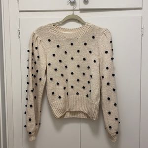 ASTR puff sleeve sweater with Polka dots